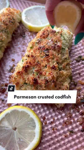 Parmesan Crusted Codfish. #foodtiktok 