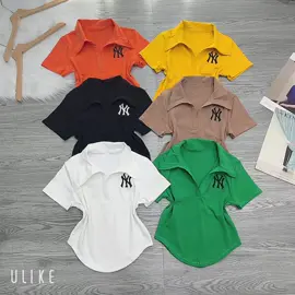 Áo thun Croptop body nữ Pô Lô vạt bầu thêu Lô Gô NY 65k