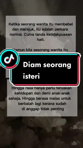 Bahayanya diam seorang isteri #suamiistri 