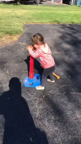 She definitely kept her eye on the ball! 😂😂 #toddlersoftiktok #funnykids #baseball #baseballfail #baseballforlife #funny