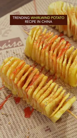 Trending whirlwind potato recipe in China #Recipe #cooking #potato #tiktokfood #airfryer 