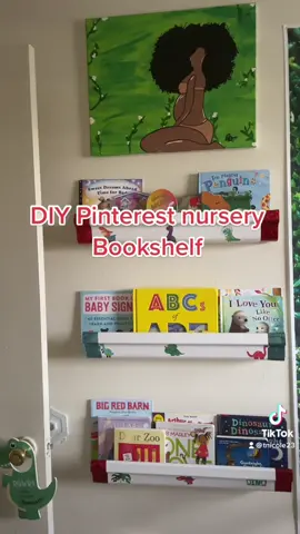 Baby nursery book shelf diy complete! Thank you daddy ! Grandpa loves his grandson and is always completing my projects for me 💙😭 #pinterestnursery #diynursery 
