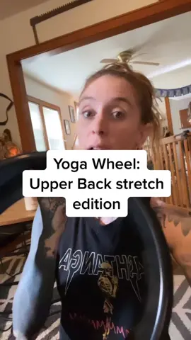 Some yoga wheel stretches for the upper back - @Shaun Jones - what are some of your favorite upper back openers with a wheel? #backstretch #backbend #upperbackpain #upperbackpainrelief