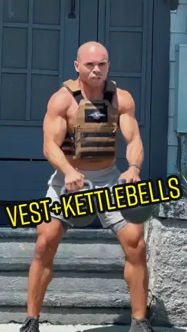 Vest and Kettlebells #kettlebellworkout #workoutvideo #fitnessvideo #quickworkout #tacticalathelete #platecarrier #weightedvest #fitnesstiktok 