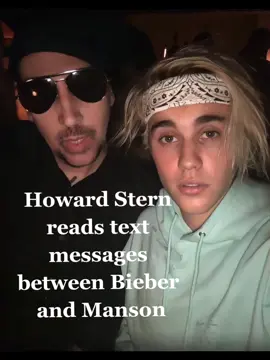 Howard Stern reads text messages between Bieber and Manson. September 11th, 2017  #marilynmanson #justinbieber #howardstern