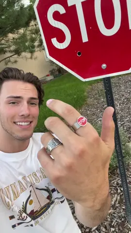 No officer, I don’t know where that hole came from 🤷🏽‍♂️💍 #rings #ringguy #handmade #crafty turned a stop sign into a ring!