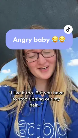 I swear all of my postpartum hair loss is just from my baby ripping it out 😂😂 #momlife #postpartum #momhumor #parenting