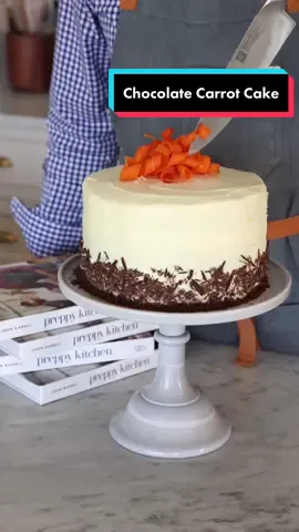 This Luscious Chocolate Carrot Cake recipe from my NEW BOOK is an absolute must bake! Melt-in-your mouth chocolate carrot cake layers with a dreamy orange infused cream cheese frosting all topped with candied carrot curls. It’s an amazing combination of flavors that will delight your palate. Recipe in the book so pre-order your copy today!! 👉 link in bio👈#preppykitchen #onmytable #chocolatecake #cakedecorating #dessert #carrotcake #chocolate #recipevideo #fy #fyp #ChewTheVibes #BakeWithMe #cakevideo #foryourpage #caketok 