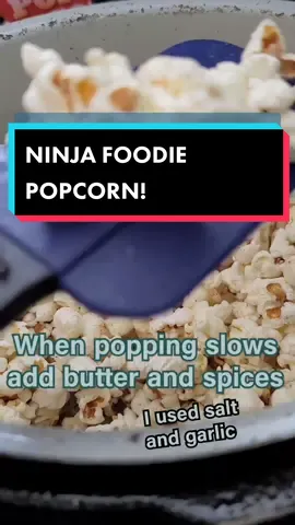 Ninja Foodie PopCORN has the JUICE!! Homemade popCORN with no mess! So easy to cook! A delicious late night snack! #popCORN #ninjafoodi #Foodie #homecooking #homemade #latenight #snack 