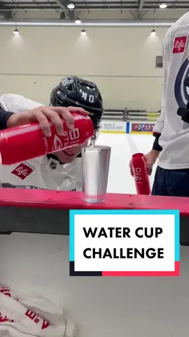 First challenge at rookie camp 👀 tag the person you could beat #watercupchallenge #hockey #hockeytiktoks #sports