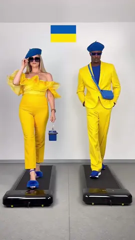 Antwort auf @Kanyo647 To our Ukraine fam 🇺🇦🫶🏼🫶🏽 Which country next ?? 🌍 Hat by our brand @thebuckshat Outfit details on IG Thefashioncoupleofficial #foryou #fy #tfc #fashiontiktok #treadmill #trending #couple #flags 