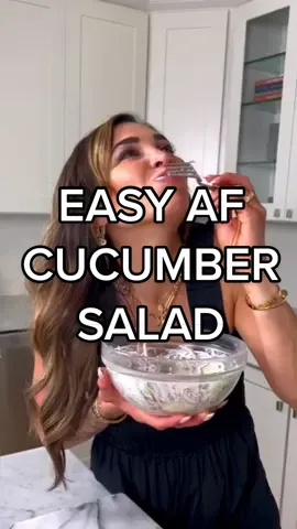 Creamy cucumber salad. So simple and so good! 🥒 #cucumber #cucumbersalad #foodtiktok