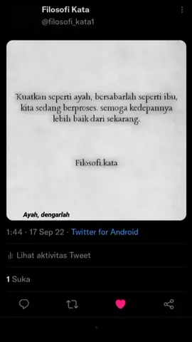 Aku harus kuat seperti ayah&ibu. #yangterbaikbagimu #sad #fypシ #xyzbca #viral #filosofikata #storywhatsapp #pphitam