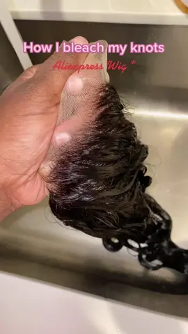 How I bleach my knots on my wigs. Super easy and fool proof. Get this blue shampoo from Amazon it’s🔥 #fyp #aliexpresswig #tutorial 