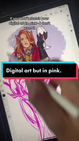 Sketching my digital art in pink #ipadart #digitalart #pinkart #ipaddrawing #adobefresco #digitalsketch 