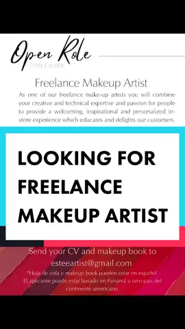 Comparte si conoces a alguien que cumpla con los requisitos!! #PanamaJobs #EmpleosPanama #FreelanceMakeupArtist #MakeupLATAM  