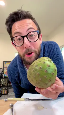 trying a cherimoya for the first time @Kirsten Titus 