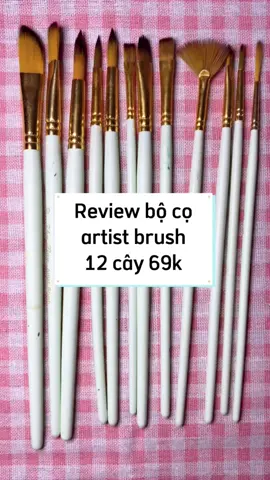 Bộ cọ đầu tiên mà tui mua 😽 #drawing #watercolor #review #covemaunuoc 