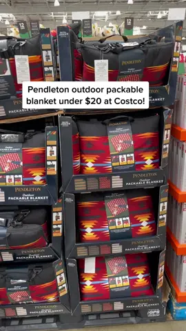 I have the green striped Pendleton Blanket and it’s great for picnics, soccer games etc! #costco #costcoguide #costcofinds #pendleton 