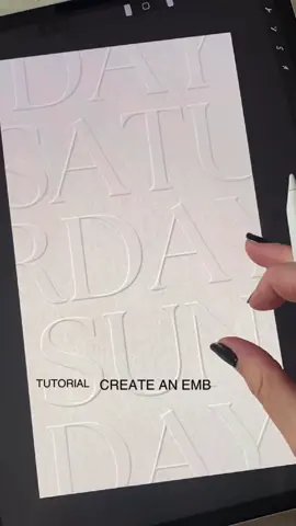Embossed text in procreate   #tutorial #embossing #emboss #fyp 