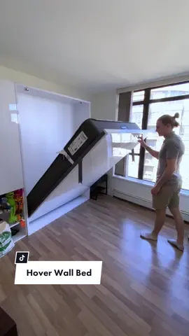 Hover Murphy Bed - lifts with just one finger! #expandfurniture #spacesaving #modularhome #coolfurniture #interiordesign #modern #sleepy #bed 