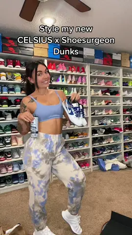 Styling my new @TheShoeSurgeon  x @CelsiusOfficial Dunks😍🔥 #celsiusbrandpartner #sneakers #OOTD #theshoesurgeon 