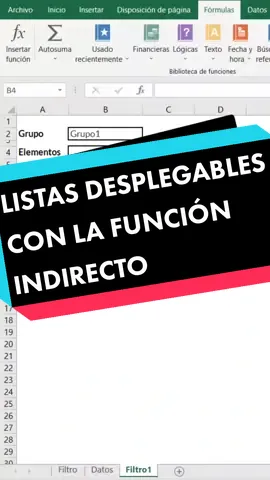 Listas desplegables condicionadas con la función INDIRECTO en #excel #aprenderexcel #aprendeexcel #cursodeexcelonline #parati #foryou 