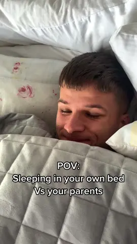 Parents bed is always elite 😆 #fyp #foryou #foryoupage #parents #sleep 
