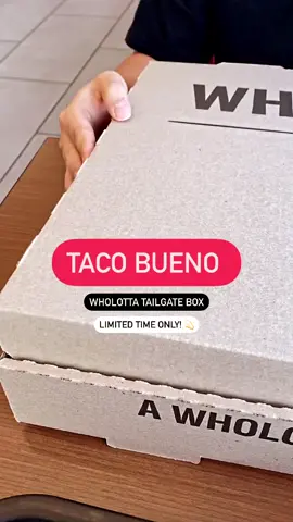 For a limited time only, @Taco Bueno is offering a whollota food with their Whollota Tailgate Box for only 12 dollars! 🏈🏈 It includes - 12 crispy tacos (beef or chicken) - 2 sides of rice - 2 sides of beans - 1 side of salsa  - 4 bags of chips These crispy tacos aren’t messing around! This box is perfect for any parties or tailgating you’re doing this season! Make sure to swing by your closest Taco bueno location! #tacobueno  #itsmorebueno #buenohead 