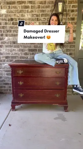 What do you think of this broken dresser makeover?! 😍 #ad #upcycling  #furnitureflip #LifeHack #bellesandwhistlesfall22 