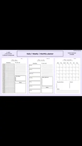 Daily Planning Simple on Etsy✨ This printable planner will help you organize your days and achieve your goals more effectively. You can choose from multiple colors or simply go with a black and white version. Product information: - includes daily, weekly and monthly template - 4 colors available - 2 background versions: white/yellow  - 4 size formats: A4/A5/Letter/Half letter #weeklyplanner #dailyplanner #monthlyplanner #weeklyschedule #dailyschedule #monthlyschedule #printable #digitalplanner #digitalplanning #instantdownload #etsy #halfhourdailyplanner #plannerforgoodnotes #goodnotesplanner #ipadplanner #plannerforipad 