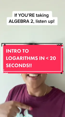 learn about the basics of logarithms in LESS than 20 seconds!! And yes, the tune is similar to our song on polynomials. Math tutoring is available on our profile!!! #math #mathhelp #mathsongs #algebra2 #algebrahelp 