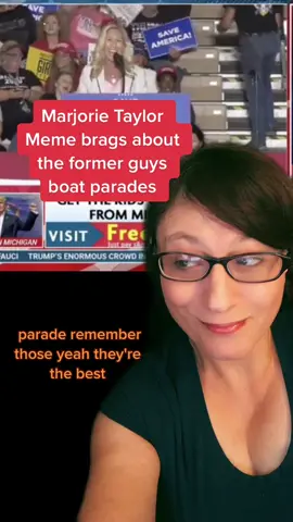 Georgia congresswoman Marjorie Taylor Meme talks about boat parades of the former guy at todays Rump rally. She forgot about the sinking boats #foryou #fyp #trending #biden #congress   