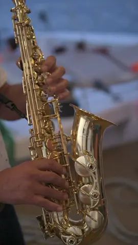 Saxophone is such a sexy music instrument. #cyprus #catamaran #saxphone 