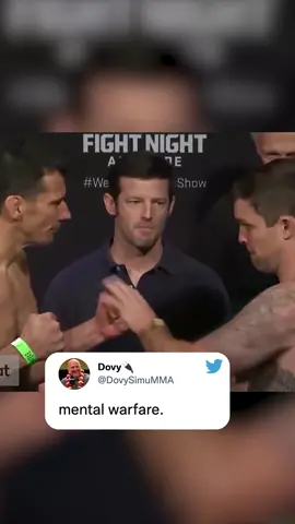 Had him shook during the #faceoff 😅 #UFC #rockpaperscissors #mma (h/t DovySimuMMA/TW)
