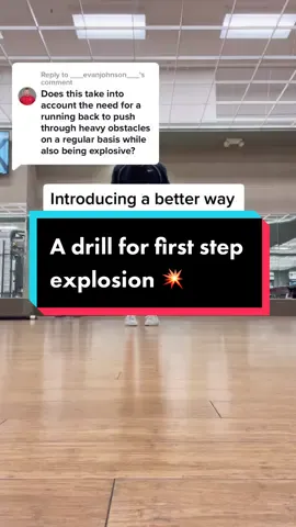 Replying to @___evanjohnson___ give this a try for a safer way to develop first stem explosive quickness and power! #athletesperformancetraining #athletictrainer #athletictraining #strengthtraining #strengthandconditioning #sportsperformancetraining #sportsperformance #mobilitytraining #footballtraining #footballstrengthandconditioning #collegeathletes #proathletes #painfreemovement #firststepquickness 