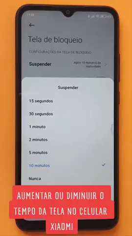 Veja nesse vídeo como aumentar e diminuir o tempo de tela do celular Xiaomi Redmi 9A.    #celular #smartphone #xiaomi #redmi9a #Android #dicasxiaomi #dicasredmi9a