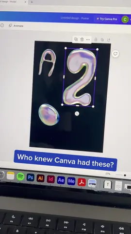 Canva actually has some really great typography assets! I know graphic designers like to roll their eyes at Canva, but I’m actually pretty impressed with their assets! What do you think about holographic typography? I’m kind of obsessed! #graphicdesign #canva #logodesign #branding 