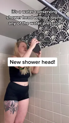 Final step for our bathroom makeover thanks to @OASENSE use code SMARTERSHOWER for 50% off #bathroommakeover #bathroomremodel #bathroommakeoveronabudget #showerhead #savingwatertip 