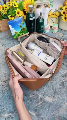 ✨#กระเป๋าเครื่องสําอาง  กระเป๋าออแกไนเซอร์  หนัง PU กันน้ํา จุของได้เยอะ แบบพกพา