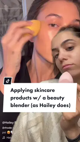 Is it a good idea to apply your skincare products with a beauty blender? Let’s find out, i try hailey bieber’s beauty technique! #haileybieber #rhodeskin #skinacre #skin #skincaretechniques #skincaretrend #haileybieberskin #beauty #BeautyTok #beautyhacks #BeautyReview #beautytutorial #beautyblender