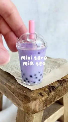 make a mini taro milk tea with me 💜🧋#milktea #boba #bubbletea 