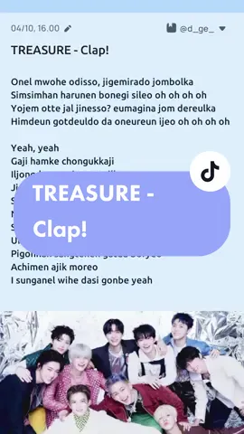 #treasure #clap #lyrics #thesecondstep_chaptertwo #ygfamily #yg 