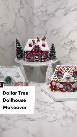 Full tutorial is on my YT (Make It with Micah)   Here are Dollar Tree DIY mini dollhouse Christmas makeovers. Most of the mini accessories, including the mini buttons, are from HL. The Santa and Mrs. Clause buttons are from Joann’s. The slick paint is from Joann’s. You could use puffy paint instead (slick paint is a bit less puffy). The faux snow, mirror bases, mini houses and mini trees are from Dollar Tree.   Questions encouraged! 💗  #DollarTree #DIY #christmas #Christmasdecor #candle #christmasdiy #christmasdecor #dollartree #dollartreefinds #dollartreediy #dollartreehiddengems #dollartreechristmas #viral #viralreels #trending #christmastime #christmastrends #gingerbreadhouse #dollhousemaker 