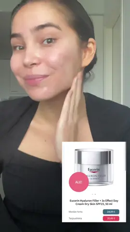 Testing Eucerin’s Hyaluron Filler +3x Effect Day Cream with SPF15 🧖‍♀️  #skintok #ihonhoitorutiini #testingproducts #ihonhoito #aknehoito #skincare #ihonhoitotuotteet #päivävoide #eucerin #eucerinhyaluronfiller #moisturizer  #suomitiktok @eucerinus *saatu