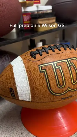 How to Break in a Football! Get yours done today,check out our website! #wilson #wilsongst #football #howto #howtotiktok #footballtiktok #handmade #thursdaynightfootball #footballquarterback 