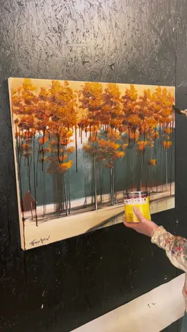 Yellow is a happy color. #art #artist #artwork #andGO #OverwatchMe #artistsoftiktok #artworks #fineart #artadvice #artlessons #artclass #artmarketing #sellingart #artbusiness #yellowtrees #yellow #acrylicpainting #oil #minwax #minwaxstain 