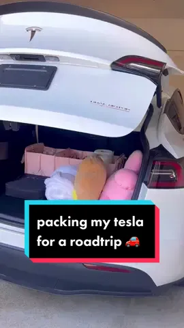 pack my tesla for a road trip with me 🚗 #packwithme #restockwithme #restocking 