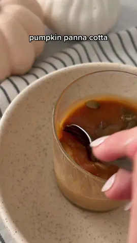 Pumpkin panna cotta + caramel #Recipe #fyp #pannacotta #fall 