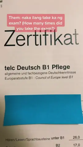 Telc Deutsch Zertifikat. Kulang lang ako ng 1 point, pasado na. 😂🥰 #ofw #telc #deutsch #b1 #pflege #b2 #zertifikat #expat #immigrant #pinay #tiktokph #fordaviews😎👌🏻 #cloutchaser